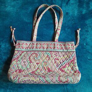 Vera Bradley Shoulder Bag Women’s Quilted Floral Handbag Medium 14in Wide